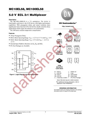 MC100EL58DTG datasheet  